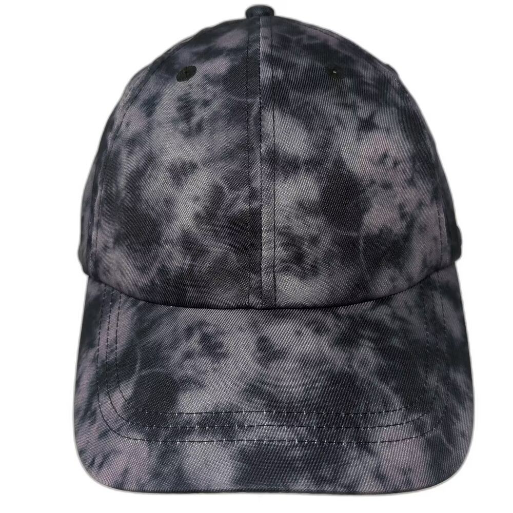 Apana Baseball Cap Black Gray One Size Tie Dye Slideback Pattern Adjustable Hat